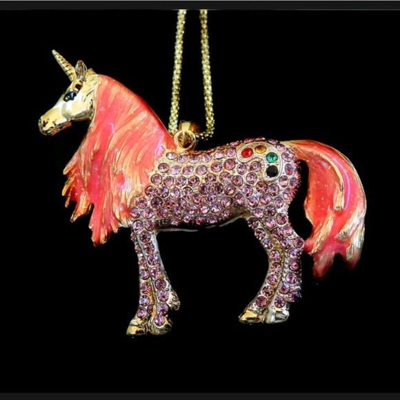 NWT Betsey Johnson Unicorn Pendant Necklace - Picture 2 of 5